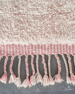 Pink Morrocan Berber Rug 3 X 5 Ft | 90 X 150 Cm / With Tassels / Short (0.4” / 1 cm)