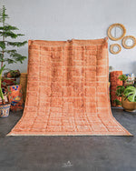 Orange Berber Rug 3 X 5 Ft | 90 X 150 Cm / With Tassels / Short (0.4” / 1 cm)
