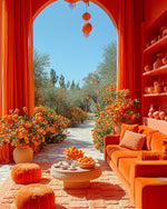Orange Berber Rug 3 X 5 Ft | 90 X 150 Cm / With Tassels / Short (0.4” / 1 cm)