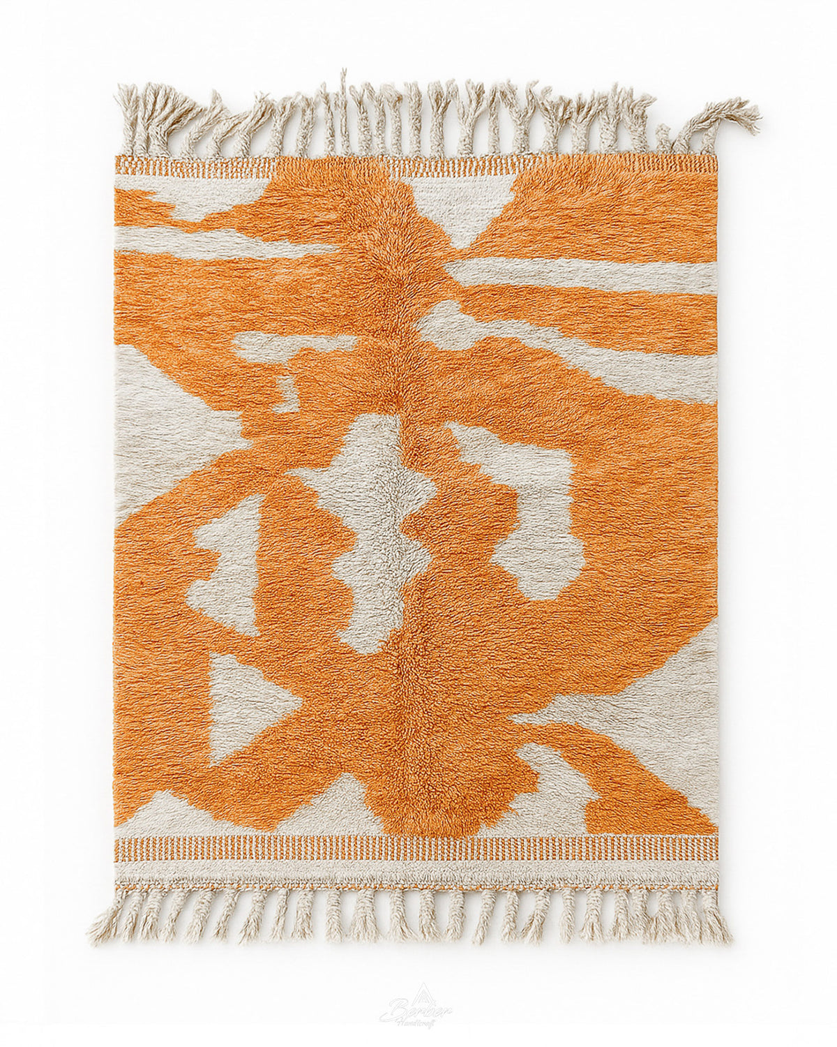 Brown Handmade Rug 3 X 5 Ft | 90 X 150 Cm / With Tassels / Short (0.4” / 1 cm)