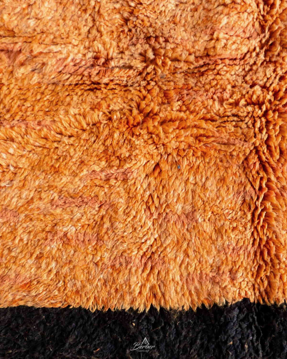 Orange Wool Rug 3 X 5 Ft | 90 X 150 Cm / With Tassels / Short (0.4” / 1 cm)