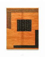 Orange Wool Rug 3 X 5 Ft | 90 X 150 Cm / With Tassels / Short (0.4” / 1 cm)