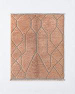 Peach Beni Ourain Rug 3 X 5 Ft | 90 X 150 Cm / With Tassels / Short (0.4” / 1 cm)