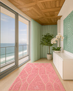 Pink Beni Ourain Rug 3 X 5 Ft | 90 X 150 Cm / With Tassels / Short (0.4” / 1 cm)