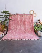 Pink Beni Rug 3 X 5 Ft | 90 X 150 Cm / With Tassels / Short (0.4” / 1 cm)