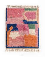 Pink Boujaad Carpet 3 X 5 Ft | 90 X 150 Cm / With Tassels / Short (0.4” / 1 cm)