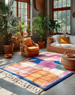Pink Boujaad Carpet 3 X 5 Ft | 90 X 150 Cm / With Tassels / Short (0.4” / 1 cm)