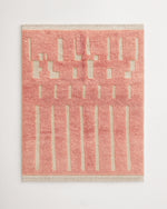 Pink Wool Rug 3 X 5 Ft | 90 X 150 Cm / With Tassels / Short (0.4” / 1 cm)