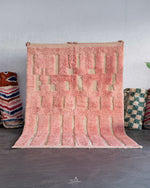 Pink Wool Rug 3 X 5 Ft | 90 X 150 Cm / With Tassels / Short (0.4” / 1 cm)