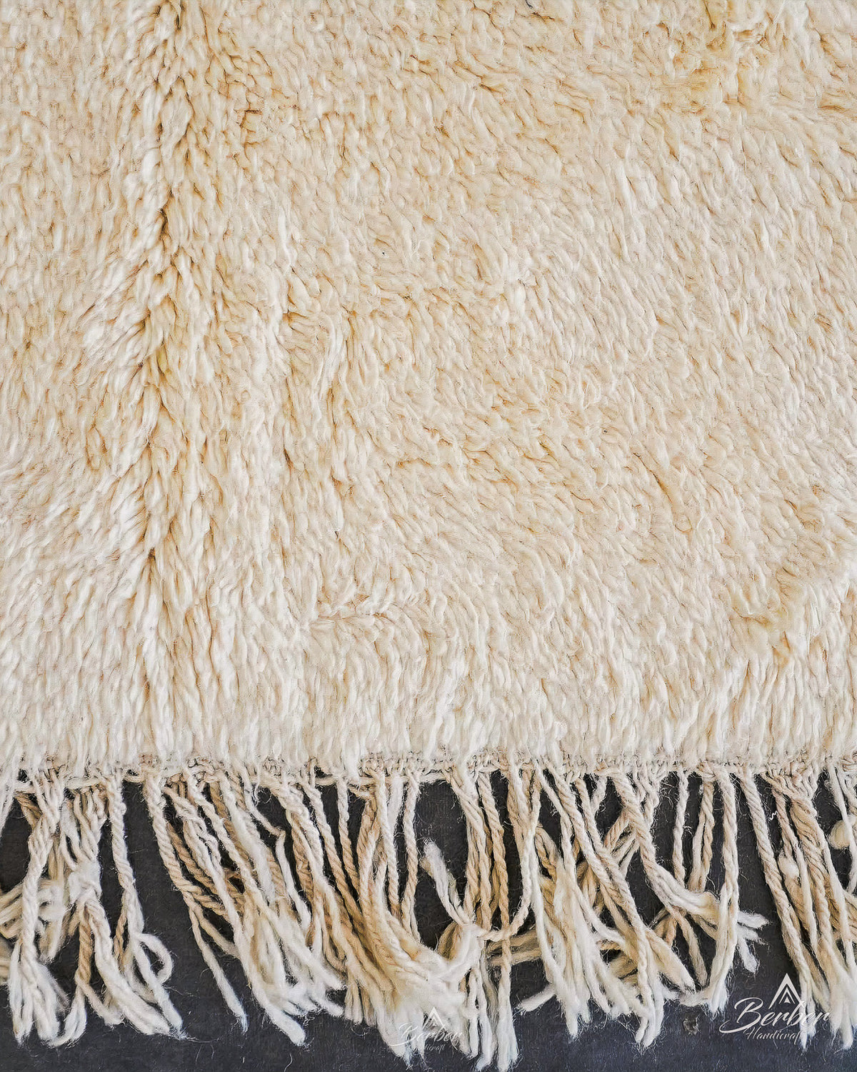 Small Beni Ourain Rug 3 X 5 Ft | 90 X 150 Cm / With Tassels / Short (0.4” / 1 cm)
