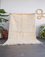 Small Beni Ourain Rug 3 X 5 Ft | 90 X 150 Cm / With Tassels / Short (0.4” / 1 cm)