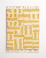 Yellow Boho Rugs 3 X 5 Ft | 90 X 150 Cm / With Tassels / Short (0.4” / 1 cm)