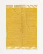 Yellow Irregular Rug 3 X 5 Ft | 90 X 150 Cm / With Tassels / Short (0.4” / 1 cm)