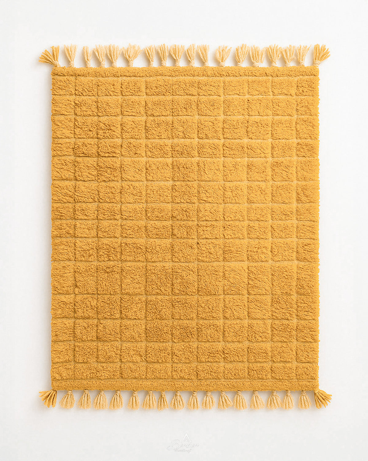 Yellow Morrocan Area Rug 3 X 5 Ft | 90 X 150 Cm / With Tassels / Short (0.4” / 1 cm)