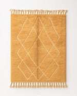 Yellow Trellis Rug 3 X 5 Ft | 90 X 150 Cm / With Tassels / Short (0.4” / 1 cm)