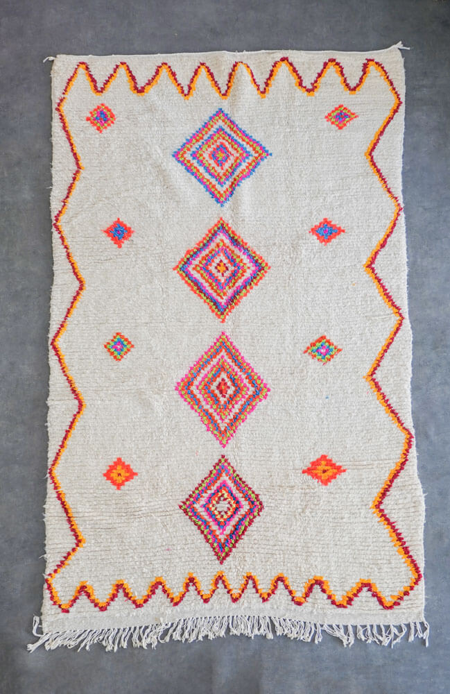 Beige Orange Azilal rug