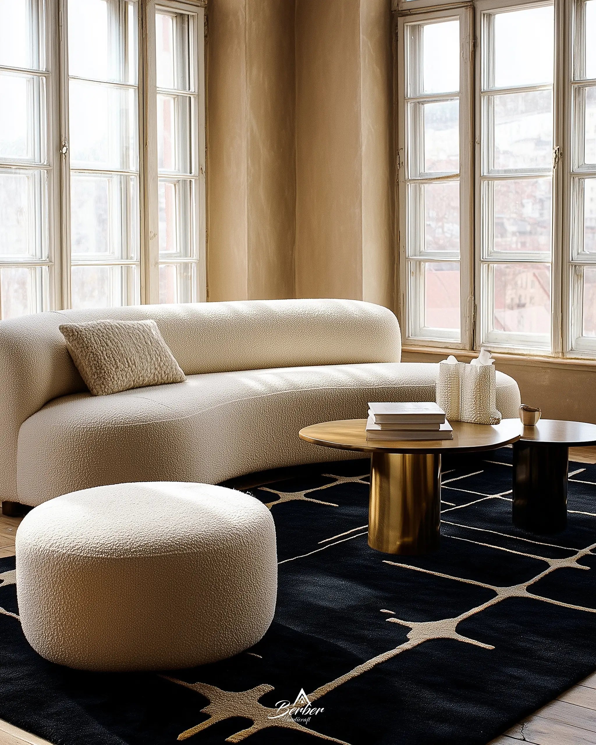 Fluffy Black Moroccan Rug