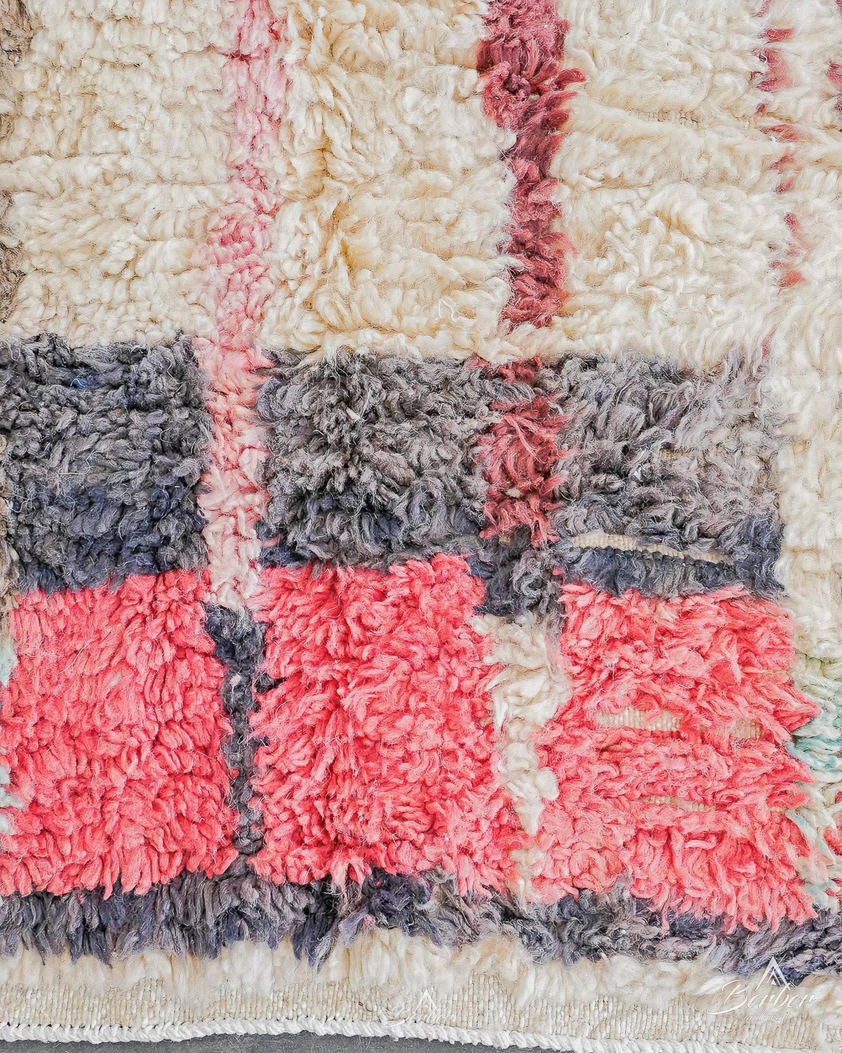 Abstract Azilal Rug 3 X 5 Ft | 90 X 150 Cm / With Tassels / Short (0.4” / 1 cm)