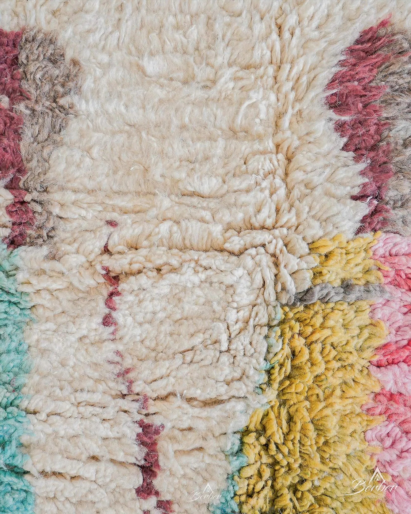 Abstract Azilal Rug 3 X 5 Ft | 90 X 150 Cm / With Tassels / Short (0.4” / 1 cm)