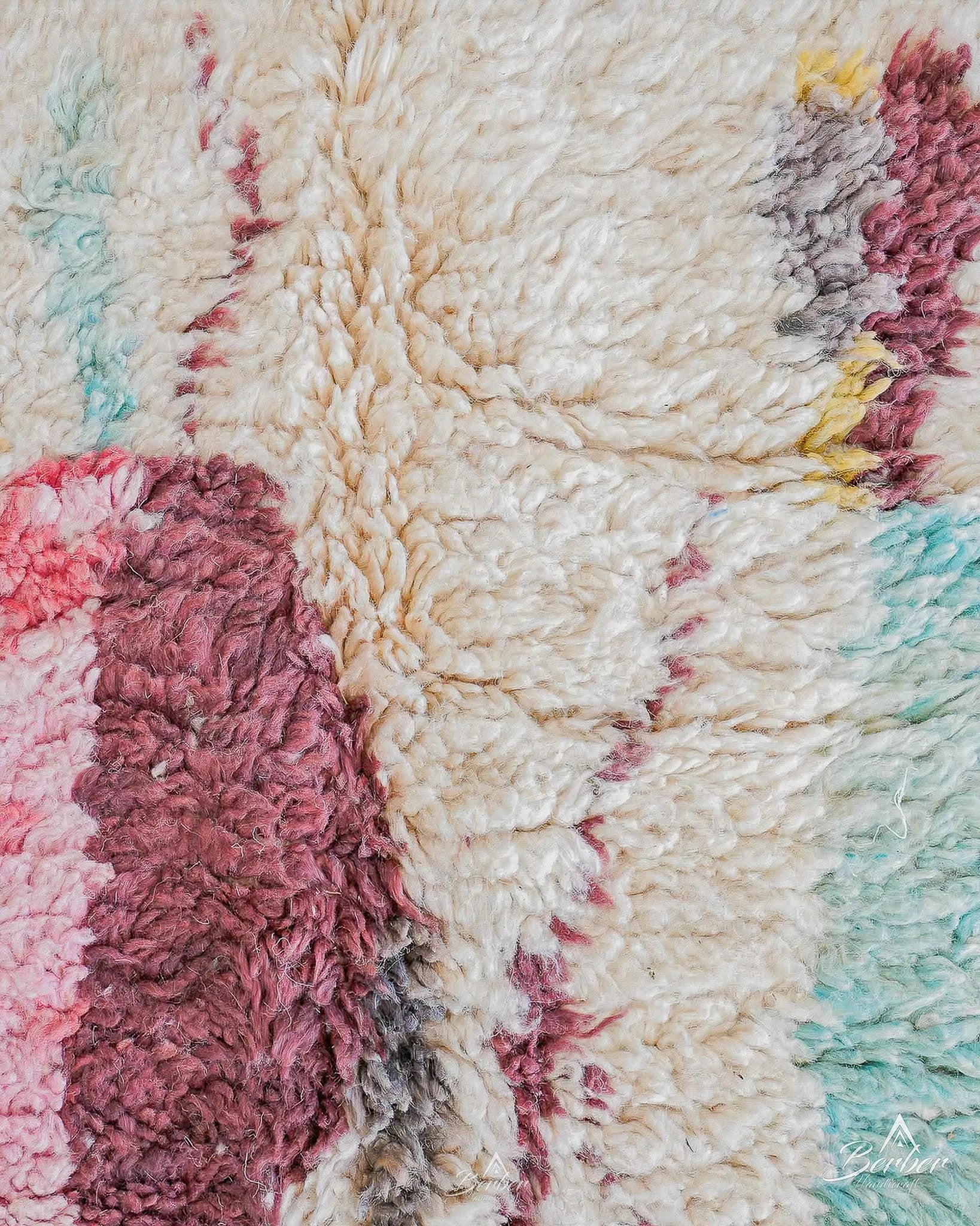 Abstract Azilal Rug 3 X 5 Ft | 90 X 150 Cm / With Tassels / Short (0.4” / 1 cm)