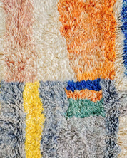 Abstract Wool Rug 3 X 5 Ft | 90 X 150 Cm / With Tassels / Short (0.4” / 1 cm)
