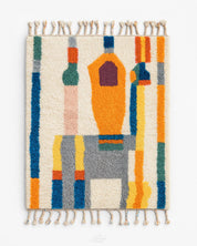 Abstract Wool Rug-Berber Handicraft