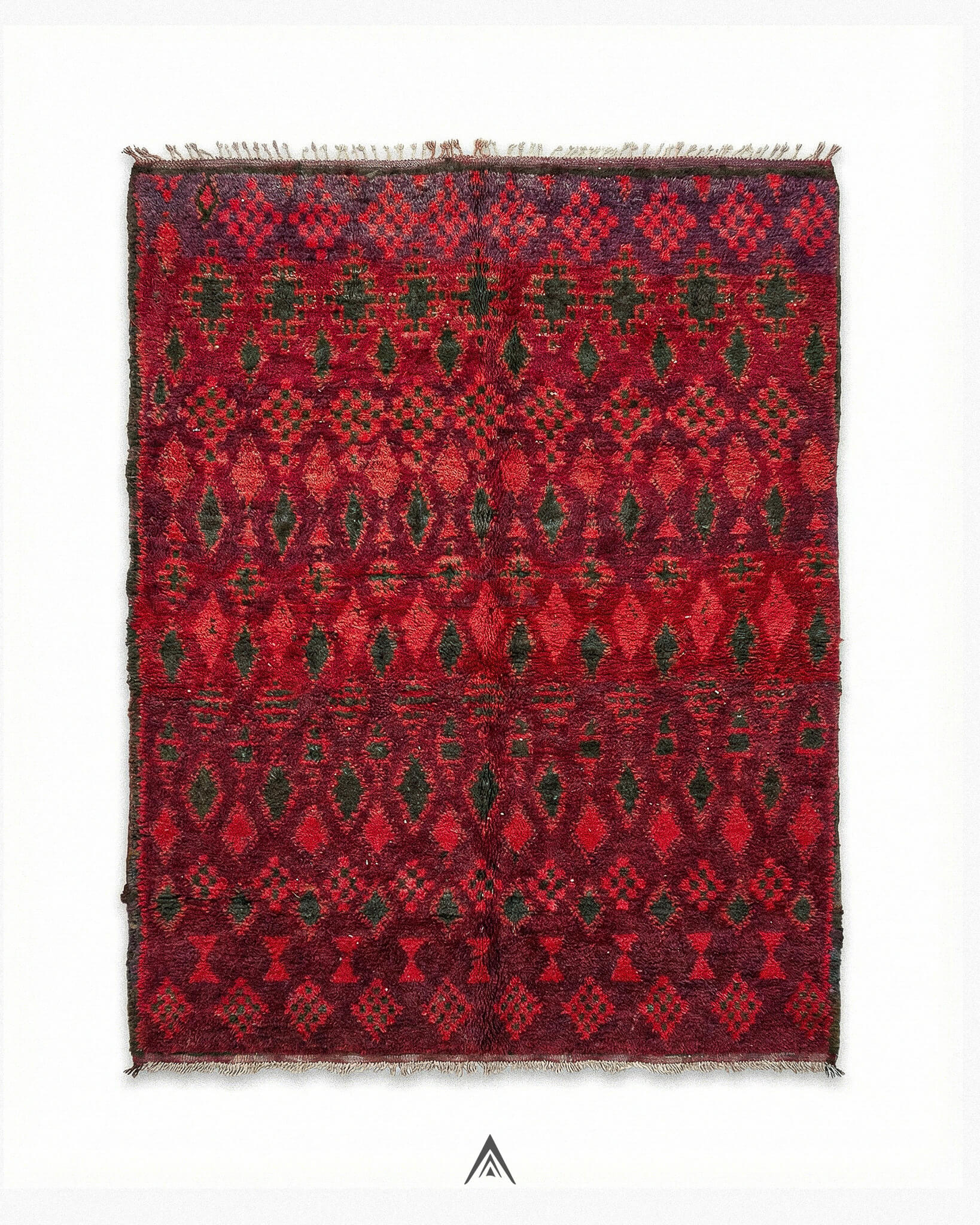 Antique Area Rug 6.6x9 ft — 200x277 cm-Berber Handicraft