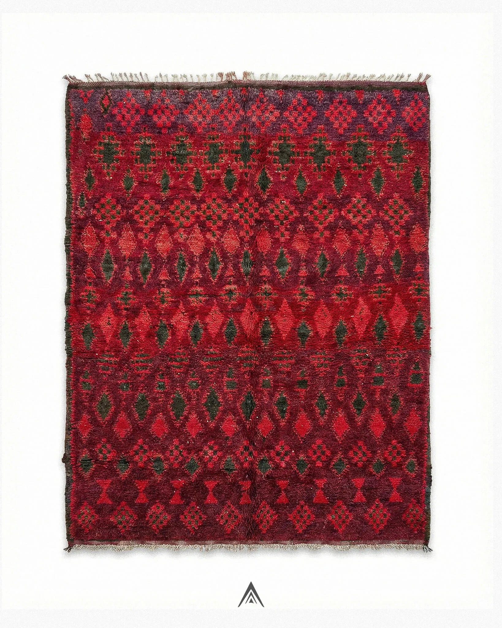 Antique Area Rug 6.6x9 ft — 200x277 cm-Berber Handicraft