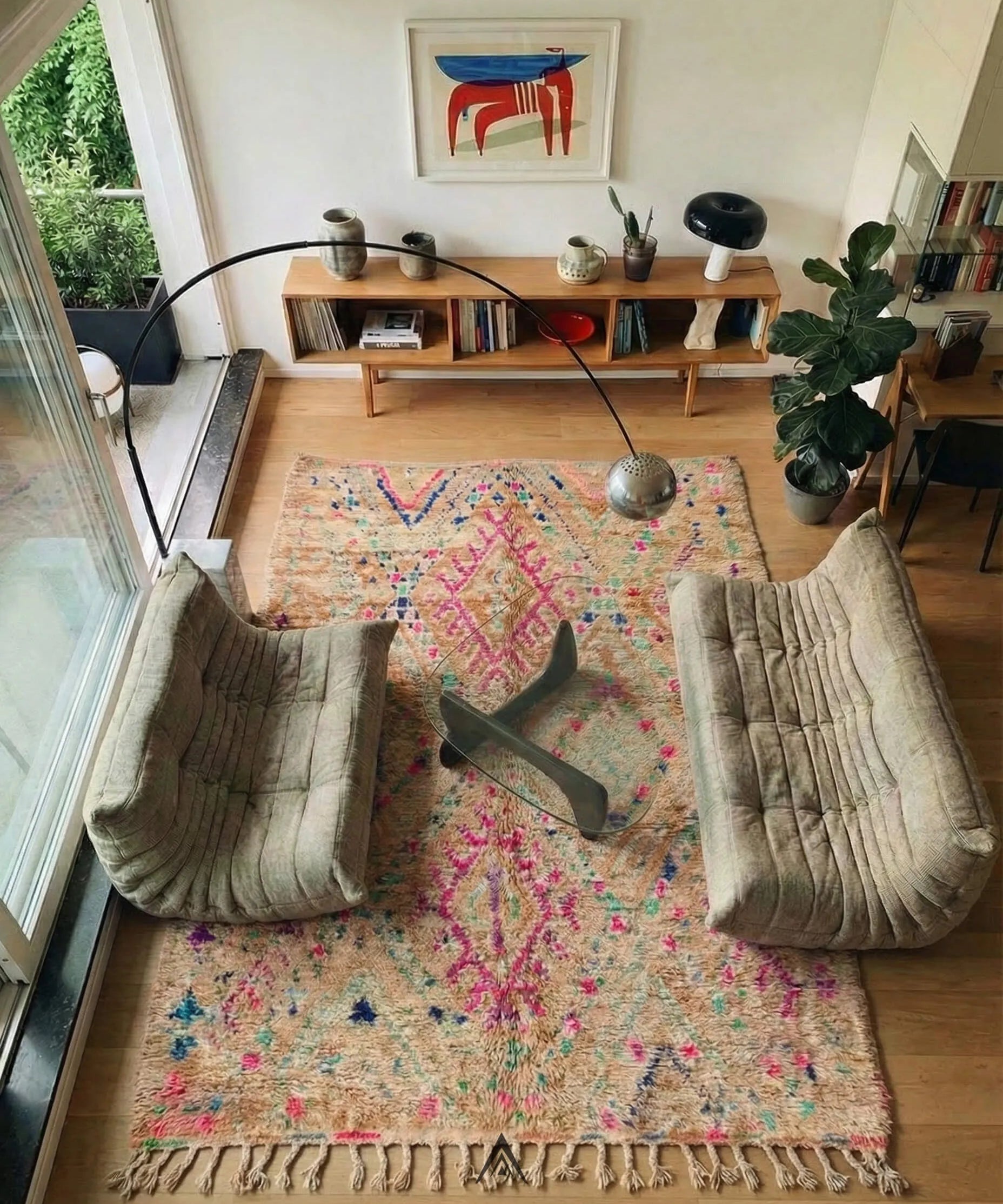 Antique Berber Carpet 6.4x13 ft — 195x400 cm-Berber Handicraft