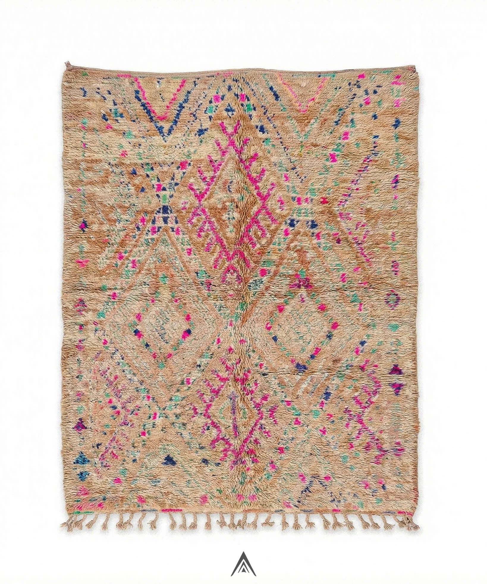 Antique Berber Carpet 6.4x13 ft — 195x400 cm-Berber Handicraft