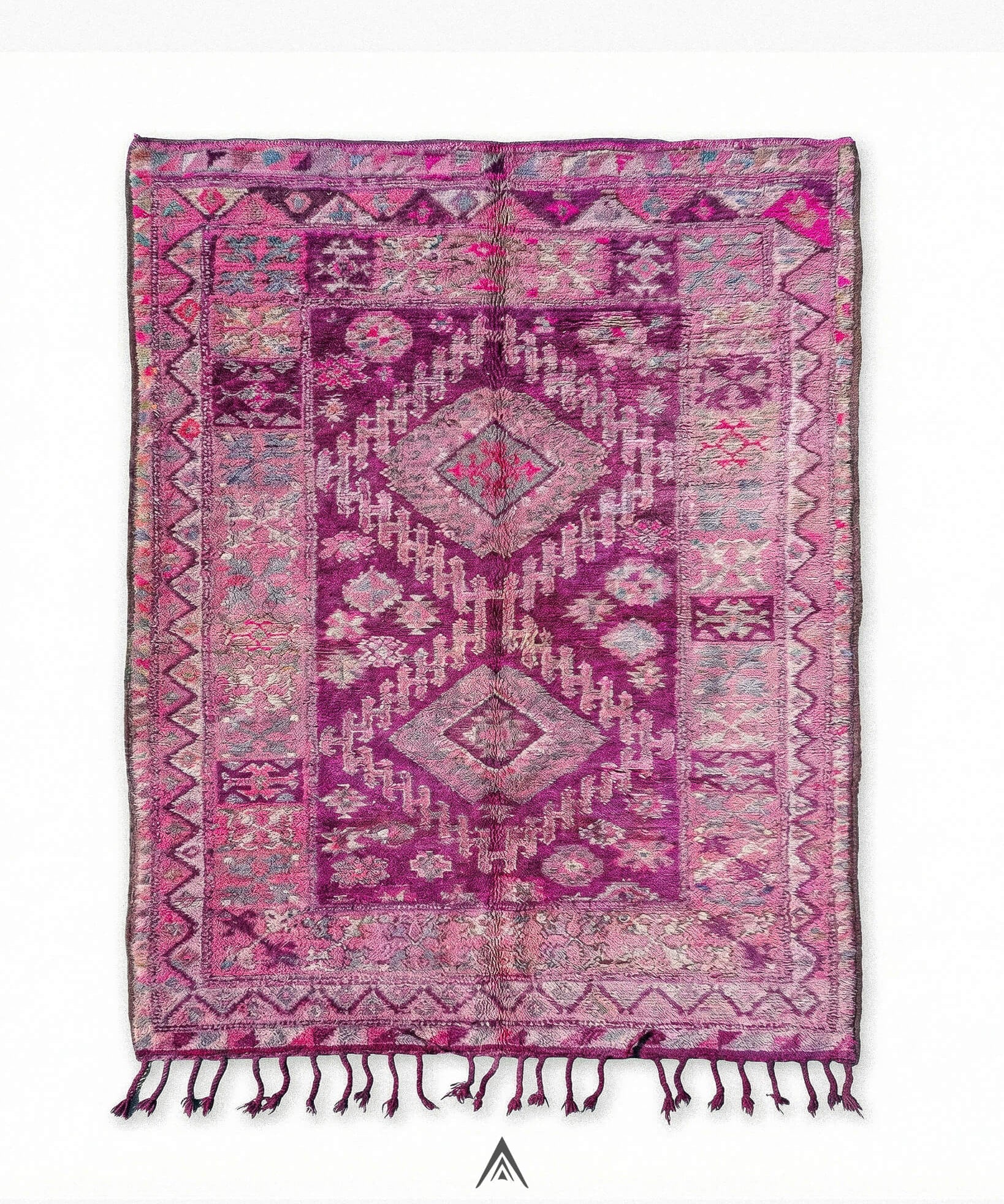 Antique Tribal Carpet 6.7x13.4 ft — 205x410 cm-Berber Handicraft