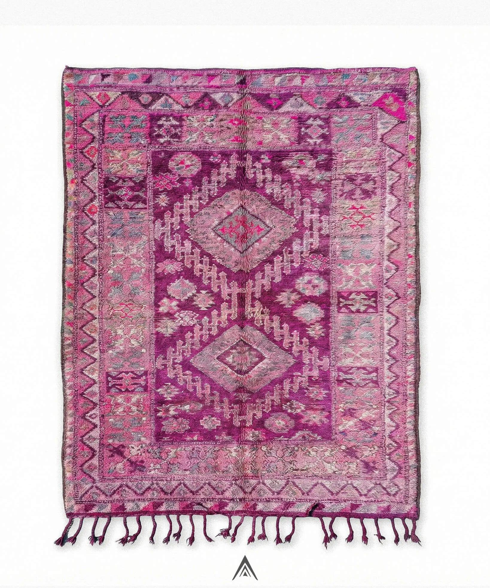 Antique Tribal Carpet 6.7x13.4 ft — 205x410 cm-Berber Handicraft