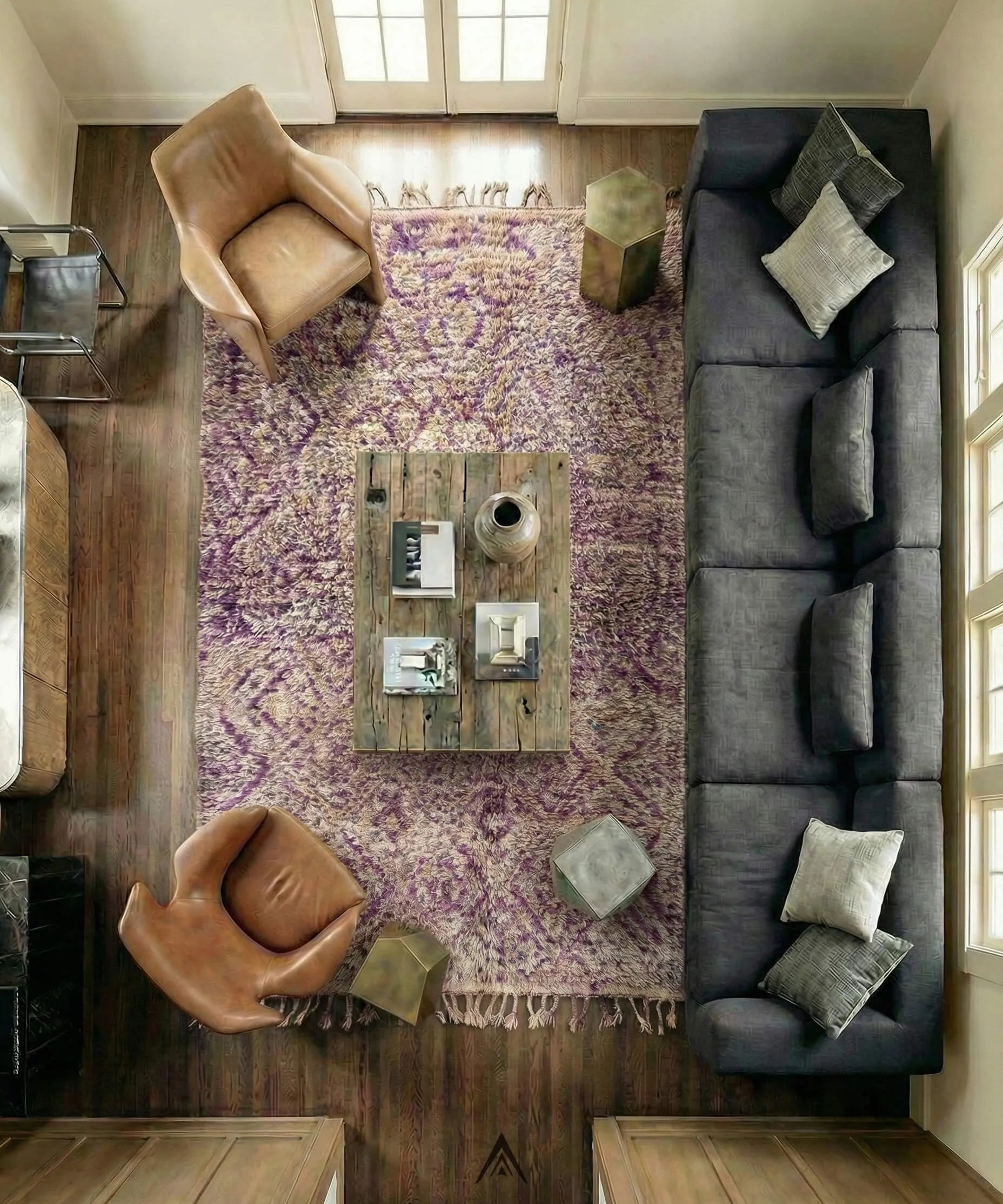 Antique Tribal Rug 6.8x11.5 ft — 210x350 cm-Berber Handicraft