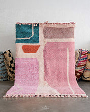 Artistic Berber Rug 3 X 5 Ft | 90 X 150 Cm / With Tassels / Short (0.4” / 1 cm)