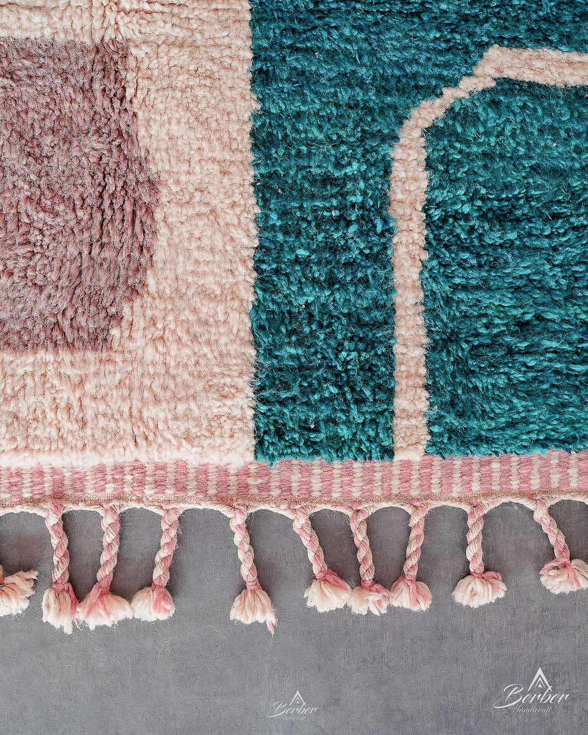 Artistic Berber Rug 3 X 5 Ft | 90 X 150 Cm / With Tassels / Short (0.4” / 1 cm)