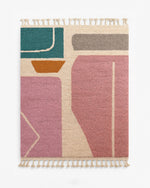 Artistic Berber Rug 3 X 5 Ft | 90 X 150 Cm / With Tassels / Short (0.4” / 1 cm)