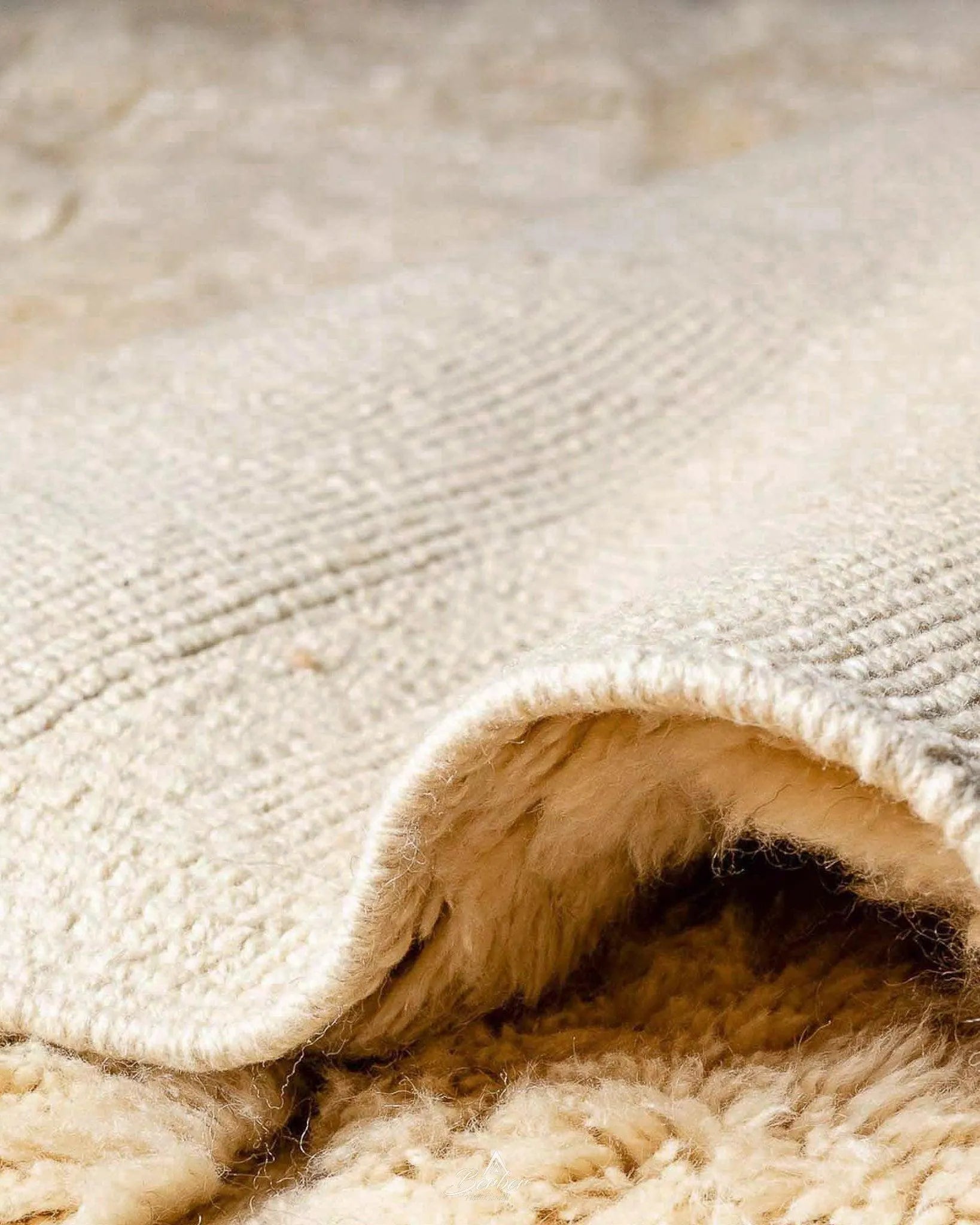 Authentic Beni Ourain Rug 3 X 5 Ft | 90 X 150 Cm / With Tassels / Short (0.4” / 1 cm)