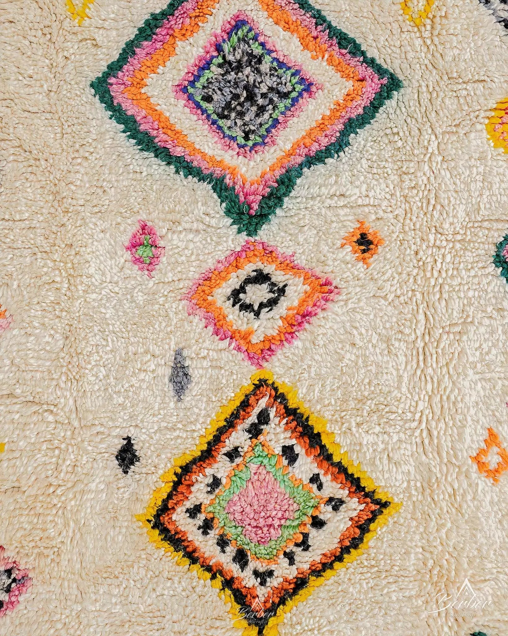 Azilal Rug 3 X 5 Ft | 90 X 150 Cm / With Tassels / Short (0.4” / 1 cm)