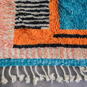 Blue Orange Mrirt rug-Berber Handicraft