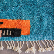 Blue Orange Mrirt rug-Berber Handicraft