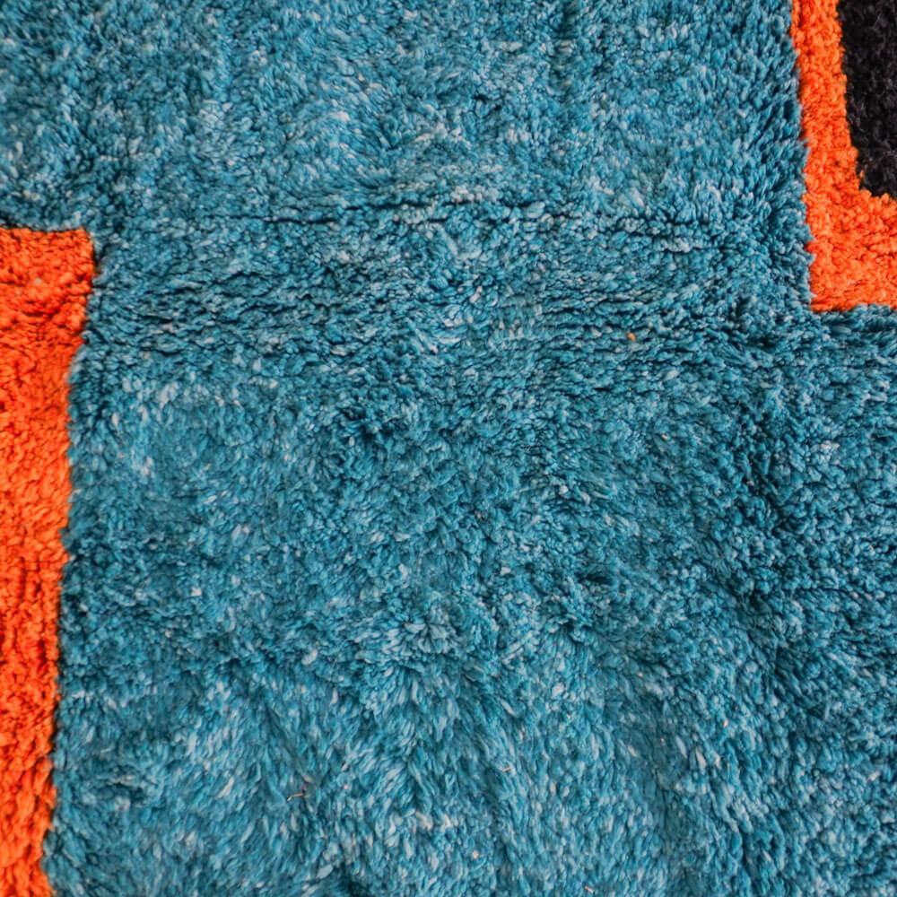 Blue Orange Mrirt rug-Berber Handicraft