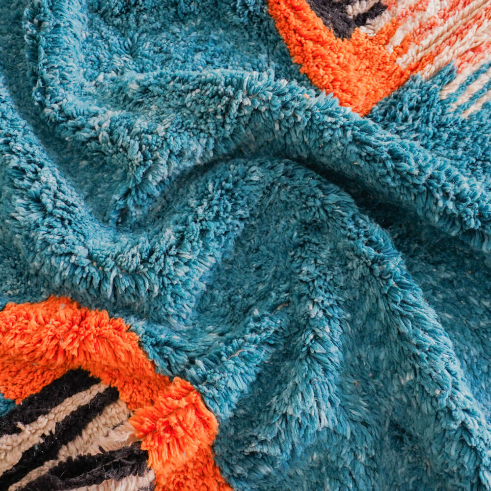 Blue Orange Mrirt rug