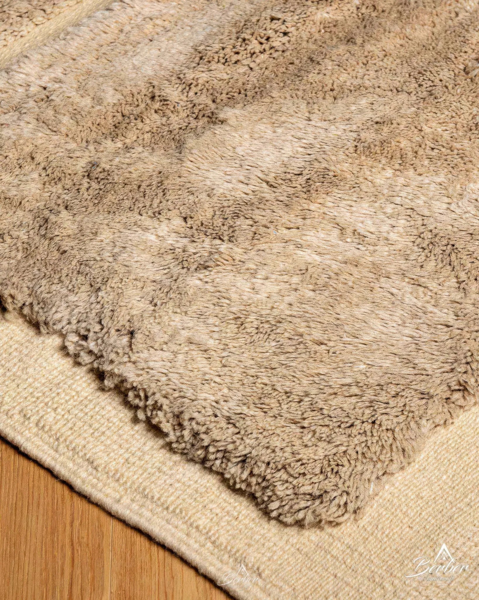 Beige Beni Ourain Rug-Berber Handicraft
