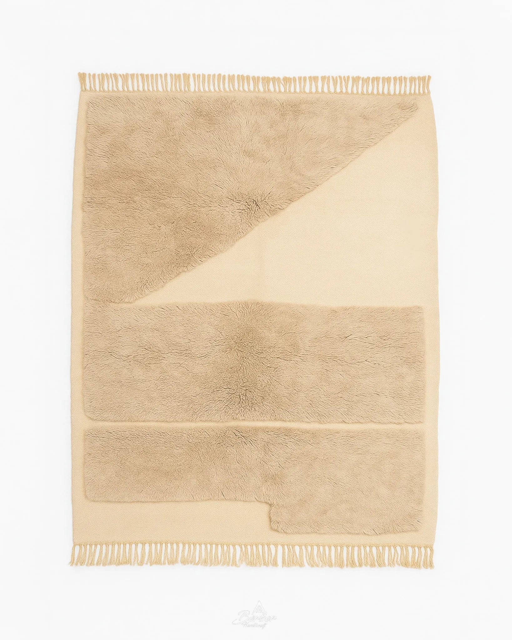 Beige Beni Ourain Rug-Berber Handicraft