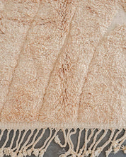 Beige Beni Rug 3 X 5 Ft | 90 X 150 Cm / With Tassels / Short (0.4” / 1 cm)