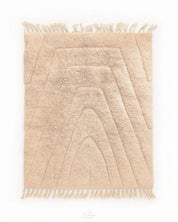 Beige Beni Rug 3 X 5 Ft | 90 X 150 Cm / With Tassels / Short (0.4” / 1 cm)