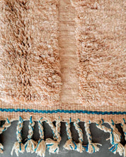 Beige Moroccan Rug 3 X 5 Ft | 90 X 150 Cm / With Tassels / Short (0.4” / 1 cm)