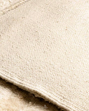 Beige Moroccan Wool Rug 3 X 5 Ft | 90 X 150 Cm / With Tassels / Short (0.4” / 1 cm)
