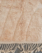 Beige Beni Rug 3 X 5 Ft | 90 X 150 Cm / With Tassels / Short (0.4” / 1 cm)