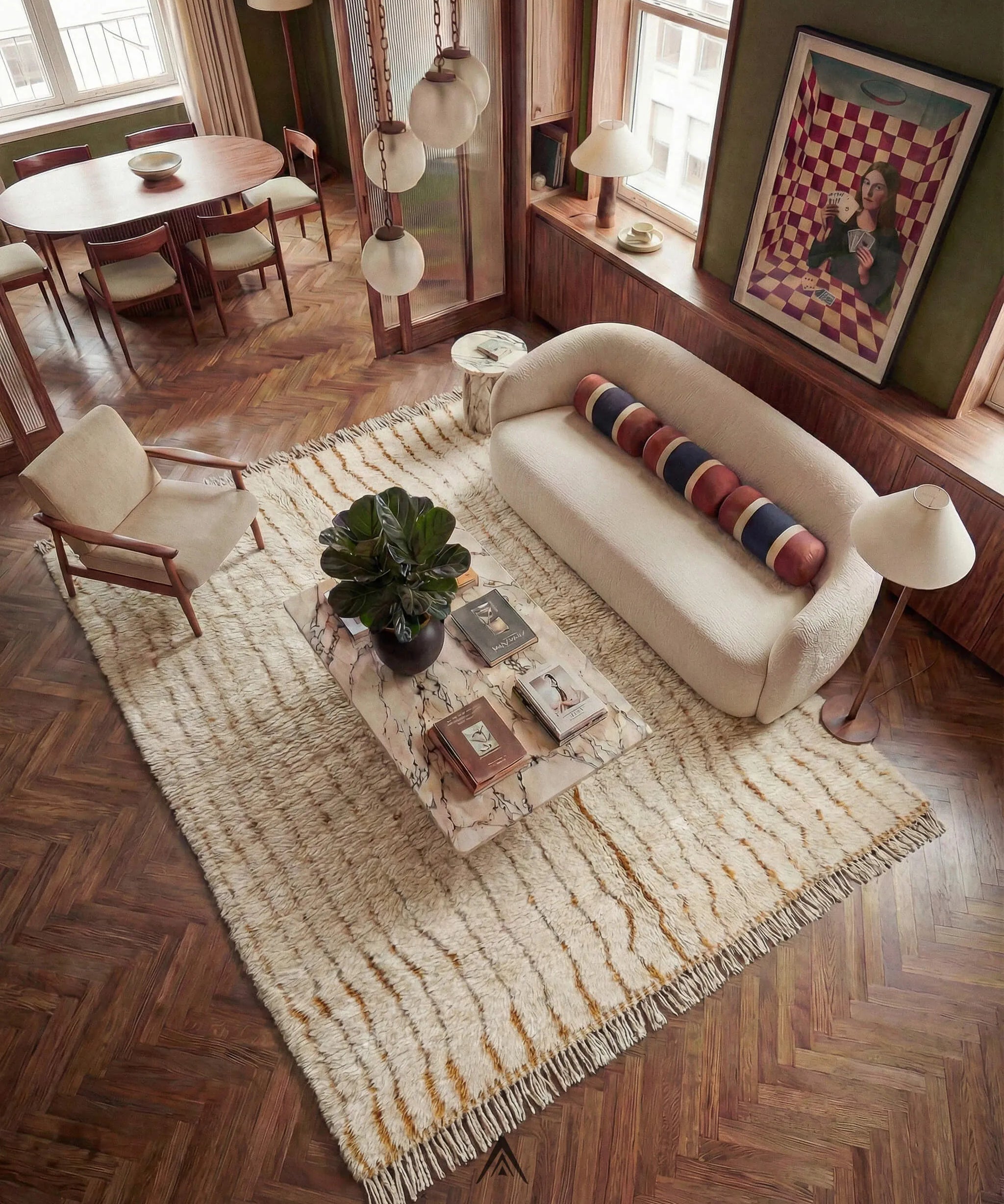 Beni Mrirt Rug 5.8x8 ft - 177x245 cm-Berber Handicraft